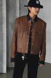 Dian Round Leather Jacket