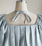 Melen Square Neck Puff Blouse