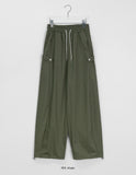 [unisex] Tokiden banding string side snap wide cotton pants