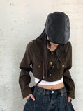 Emos Leather Button Hunting Cap Hat