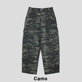 Pattern rivet pintuck balloon cargo pants