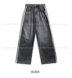 Artie Balloon Five-Line Track Denim Pants