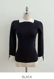 Siez Color Matching Button Collar Knit