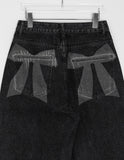 Rikkoni Ribbon Wide Denim Pants