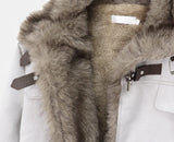 [Fur Lining] Klan Suede Buckle Fur Trimmed Jacket