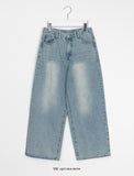 Selgu Washing Denim Wide Pants