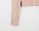 Polsi Cable Slim Fit Round Cardigan