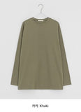 [unisex] Napyu Slit Over Plain Long Sleeve Tee