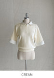 Mailing Layered Color Matching Shirt Zip-up Knit