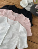 Jane Round Puff Peplum Blouse