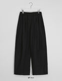 Moniki banding string rivet cut pin tuck wide pants