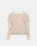 [3SET] Woomin Lace Muffler Short Sleeve Cardigan Long Sleeve T-Shirt Set