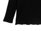 Linu Ribbed Neck Polar Knit Long Sleeve T-shirt
