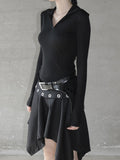 Rubber Wool See-Through Collar Tee