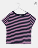 Mats Stripe One Off Shoulder Overfit Short Sleeve T-Shirt