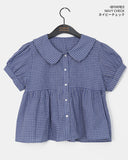 Harper Collar Puff Short Sleeve Blouse