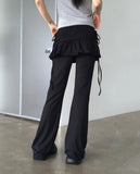 Pinshu Culotte Flared String Bootcut Skirt Pants