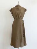 Foven Cowl Neck Wrinkle Banding Wrap Long One Piece