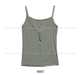 Yojeu Button Ribbed Layer Sleeveless