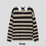 Douji stripe collar t-shirt