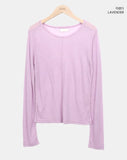 Dehin Pintuck Tencel Layered Long Sleeve T-shirt