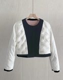 Noble Velvet Ribbon Boucle Wool Jacket Mini Skirt Set