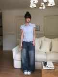 Torren Cap Sleeve Collar Short Sleeve Blouse Shirt