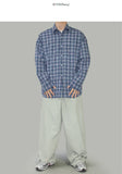 curd over check shirt
