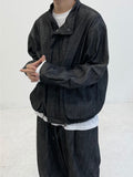 Washed denim blouson jacket