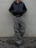 Crop Washing Leather Line Jacket