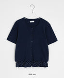 Hyori Frill Dot Sleeveless Cardigan Set