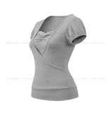 Lizzie Lace Wrap Puff Short Sleeve