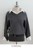 Hashu Shirt Layered Knit (Belt Set)