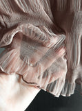 Torsion Smoke Shirring Sheer See-Through T-shirt