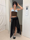 COLOR BLOCK HALTER TOP