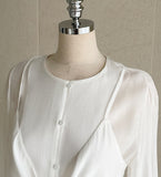 Mito Shirred Layered Wrap Blouse