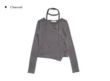 Dinto Muffler Unbalance Cardigan Set