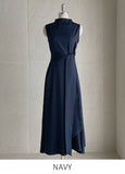 Cheline high neck sleeveless strap long one piece
