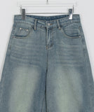 Pyui Damage Cat Washing Bermuda Denim Pants