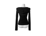 Riser Hoodie Button Long Sleeve T-Shirt