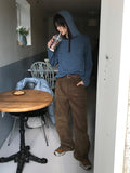 STRIPE BUTTON HOOD T