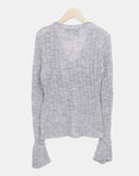 BL Button Point Ribbed Slim Cardigan