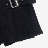 Deniyan Belt Pleated Skirt