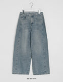 Wanko Side Pin Tuck Wide Denim Pants