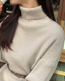 Railro Ribbed Turtleneck Knit Banding Skirt Set