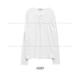 Royge Layered Henley Neck Long Sleeve T-shirt