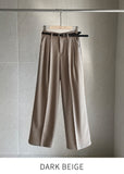 Ravet Pin Tuck Wide Slacks (Belt set)