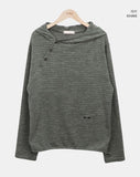 Dante Unbalanced Warmer Striped Hooded T-Shirt