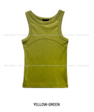 Rounding stitch ribbed sleeveless