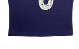 Nero Off-Neck Lettering Number Short Sleeve T-Shirt